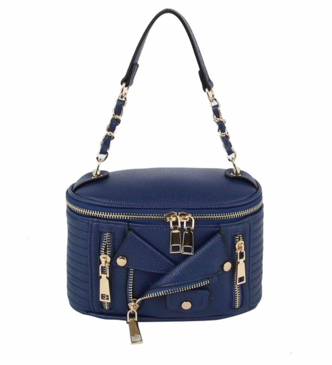 Leather jacket crossbody purse