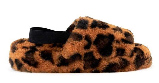 Leopard fur Slingback Slippers