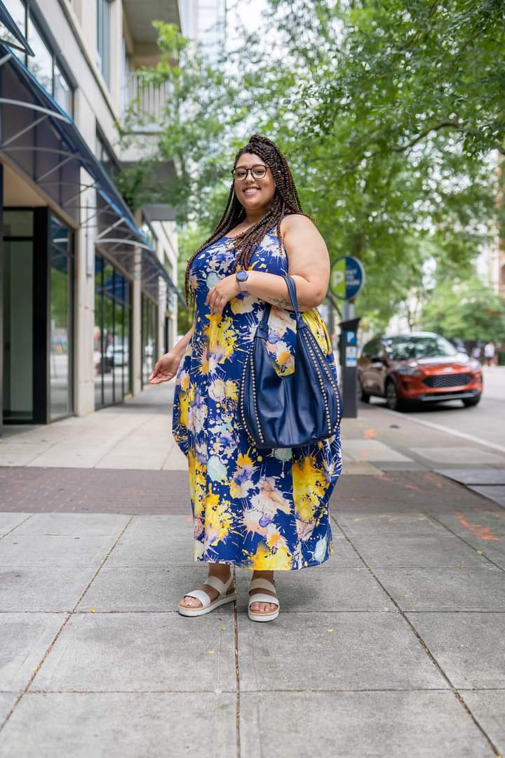 Splash dress with pockets