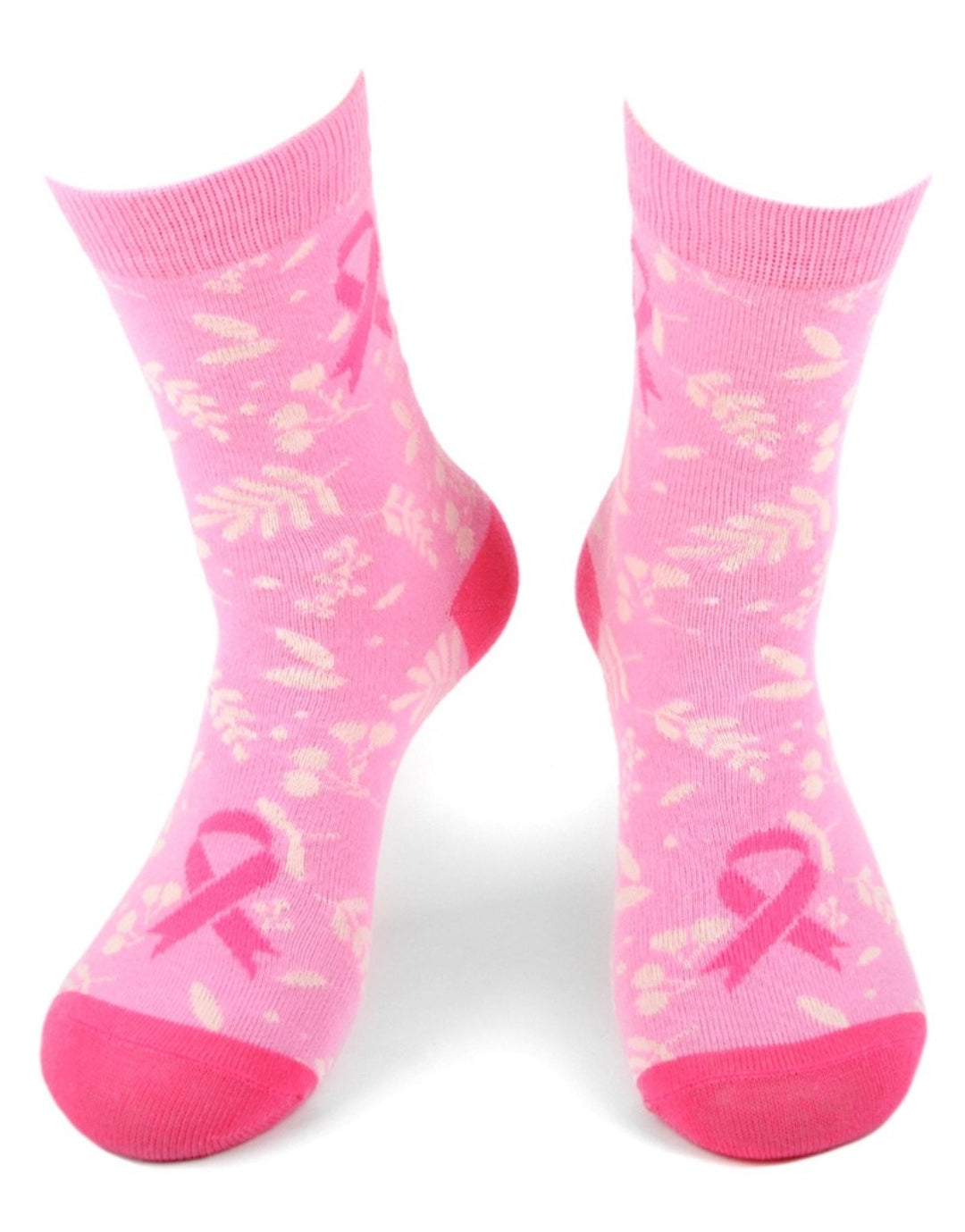 Pink breast cancer socks