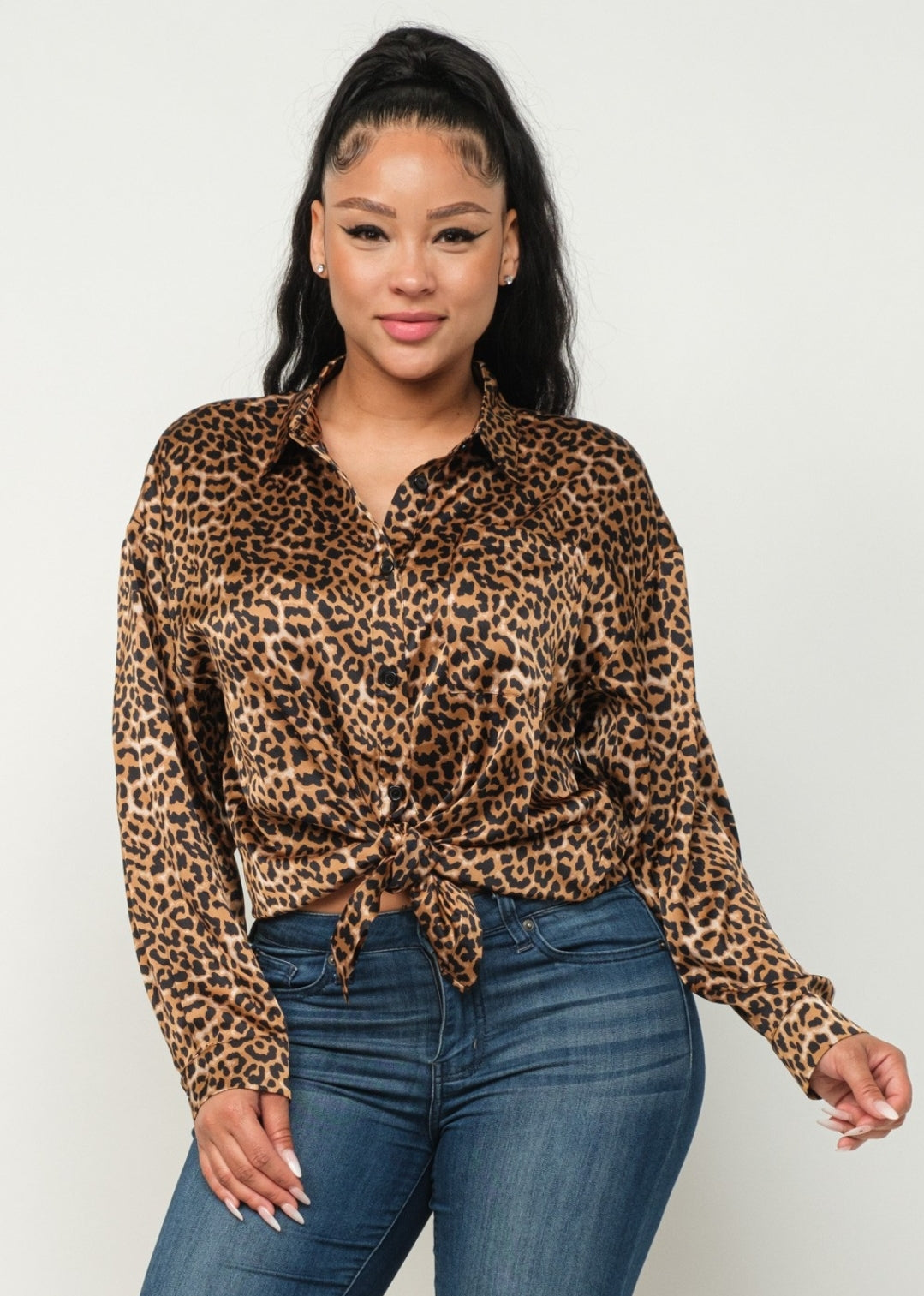 Leopard silk shirt