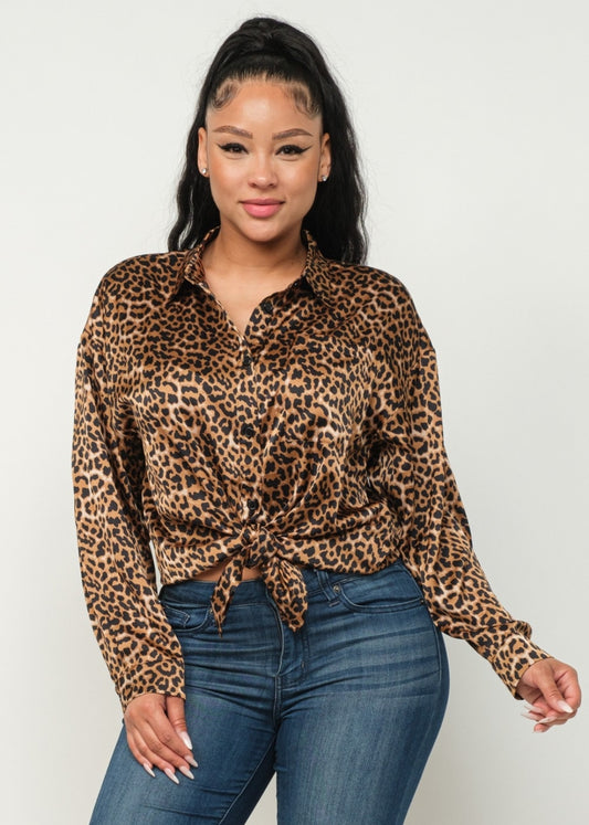 Leopard silk shirt