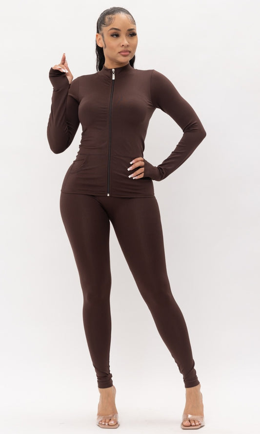 Full Zip Up Jacket and legging set