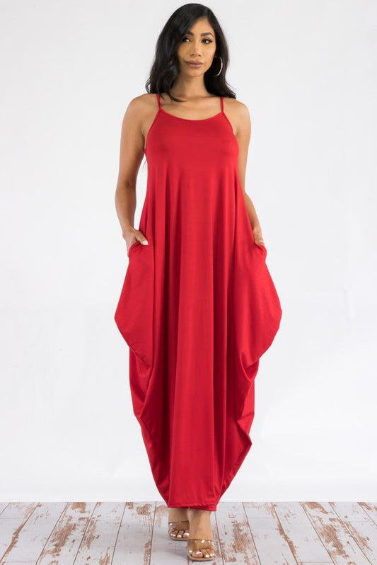 Spicy hot maxi dress with pockets