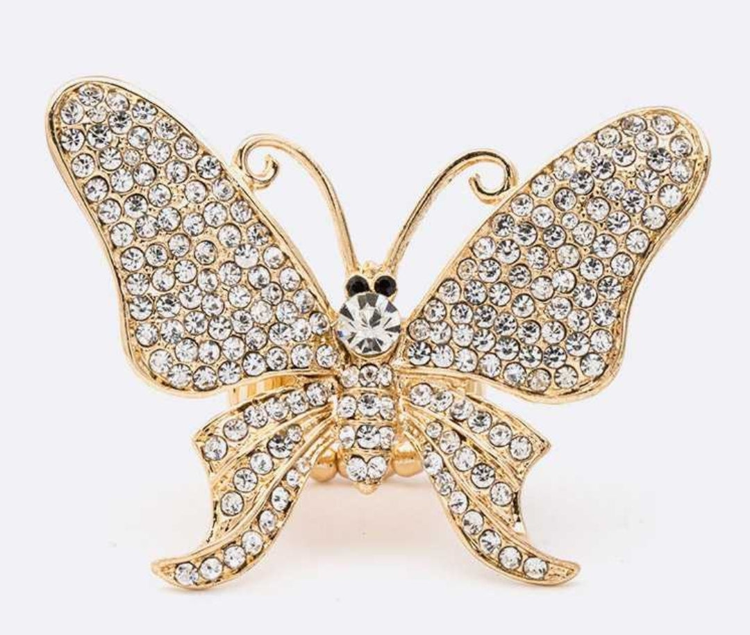 Crystal Butterfly stretch ring