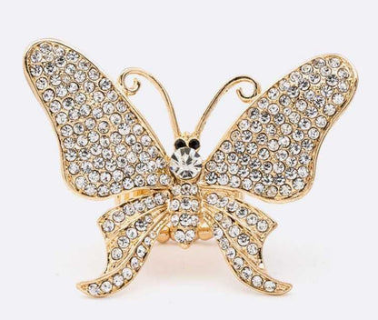 Crystal Butterfly stretch ring