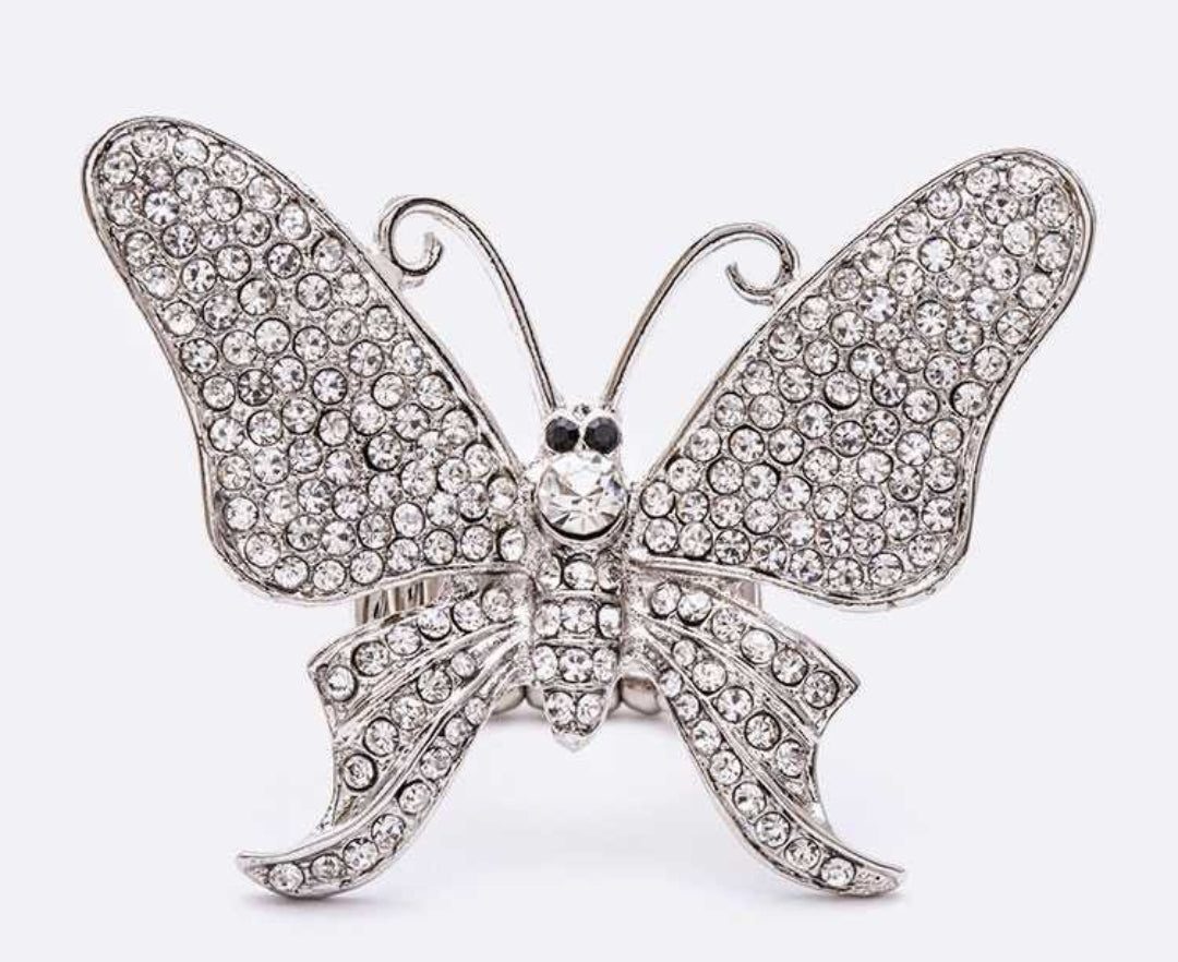 Crystal Butterfly stretch ring