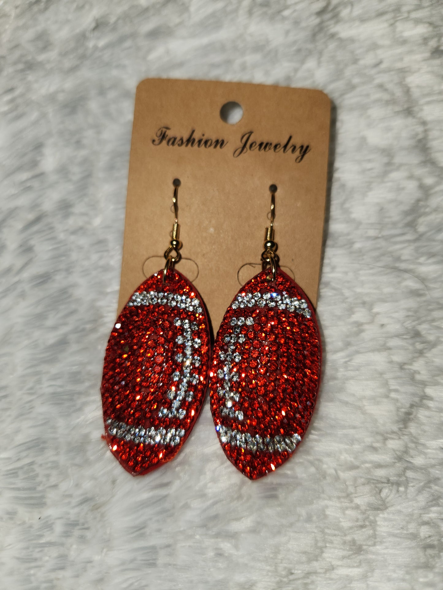 Rhinestone Football Pillow Earrings