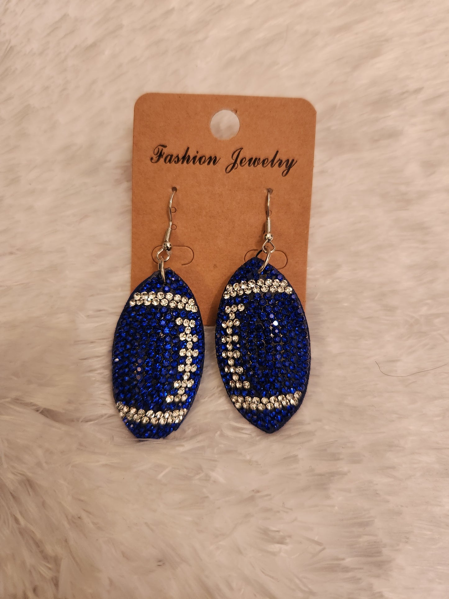 Rhinestone Football Pillow Earrings