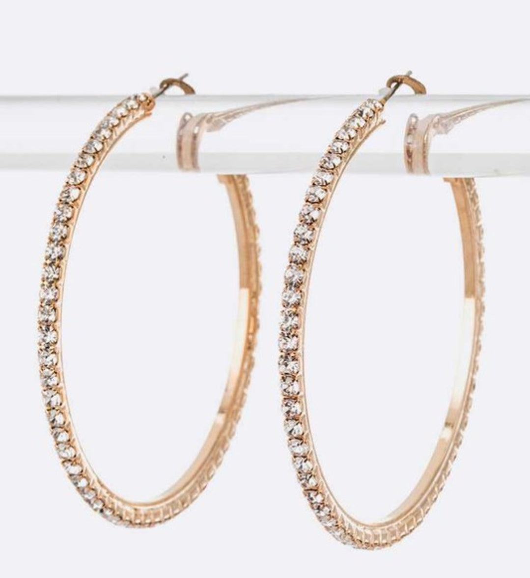 Rhinestone single row classic Hoops